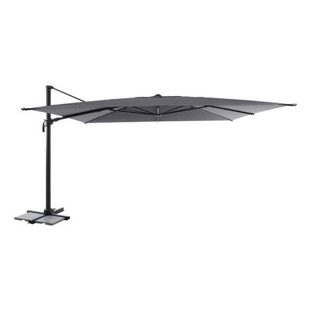 Parasol lateral rectangular inclinable MELHIA Antracita 4 x 3 m - Aluminio, Acero, Olefina