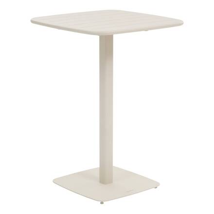 Mesa de jardín alta cuadrada ALEGORIA Arcilla 2 plazas - Acero tratado con epoxi, Tratamiento antioxidante reforzado