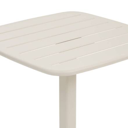 Mesa de jardín alta cuadrada ALEGORIA Arcilla 2 plazas - Acero tratado con epoxi, Tratamiento antioxidante reforzado