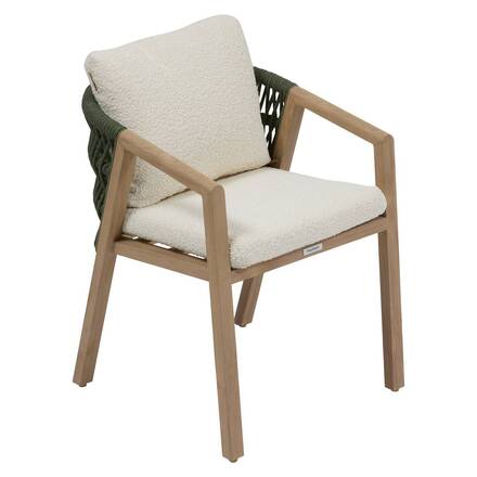 Silla de jardín con reposabrazos MYLORE Helecho / Miel Aluminio tratado con epoxi, Poliéster reciclado