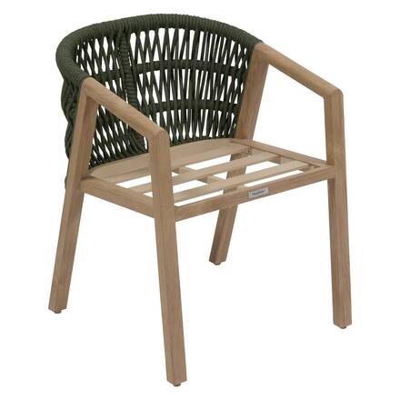 Silla de jardín con reposabrazos MYLORE Helecho / Miel Aluminio tratado con epoxi, Poliéster reciclado