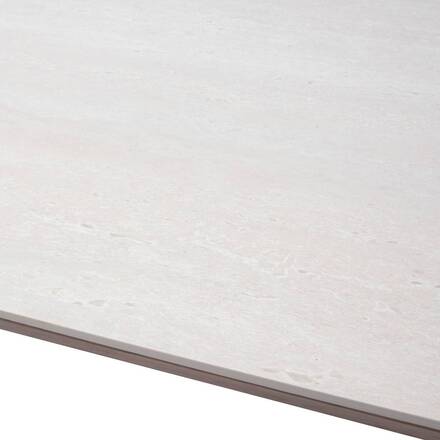Mesa de jardín rectangular NELORA Beige cuerda / Miel 8 plazas - Aluminio tratado con epoxi, Piedra sinterizada