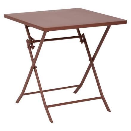Mesa de balcón plegable GREENSBORO Caoba 2 plazas - Acero, Tratamiento antióxido reforzado