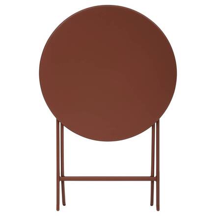 Mesa de balcón plegable GREENSBORO Caoba 2 plazas - Acero, Tratamiento antióxido reforzado