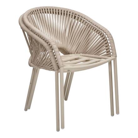 Silla de jardín con reposabrazos ORYON Arcilla Aluminio tratado con epoxi, Olefina