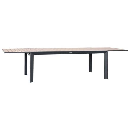Mesa de jardín rectangular extensible EVASION Miel / Grafito 12 plazas - Aluminio con recubrimiento de epoxi