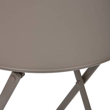 Mesa de jardín redonda plegable GREENSBORO Café 2 plazas - Acero tratado con epoxi, Tratamiento antioxidante reforzado