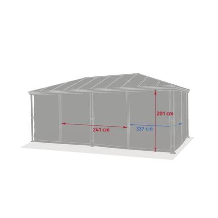 Mosquitera para pérgola autoportante BELIZE Gris pizarra Para BELICE 6 x 3,6 m - L.360 x H.600 cm - Poliéster