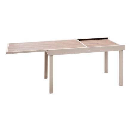 Mesa de jardín rectangular extensible PIAZZA Espelta / Arcilla 12 plazas - Aluminio con recubrimiento de epoxi, Vidrio templado