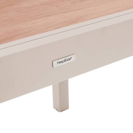 Mesa de jardín rectangular extensible PIAZZA Espelta / Arcilla 12 plazas - Aluminio con recubrimiento de epoxi, Vidrio templado