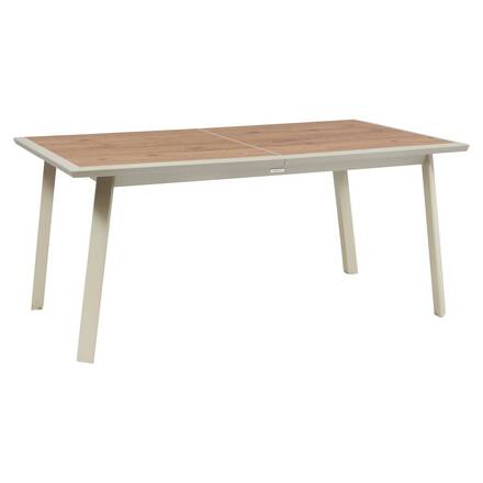Mesa de jardín rectangular extensible PAVANE Malta / Arcilla 10 plazas - Aluminio tratado con epoxi, Vidrio templado