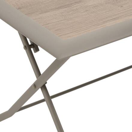 Mesa de jardín rectangular plegable AZUA Trufa / Café 6 plazas - Aluminio tratado con epoxi, Vidrio