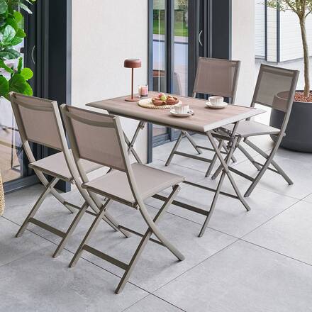 Mesa de jardín rectangular plegable AZUA Trufa / Café