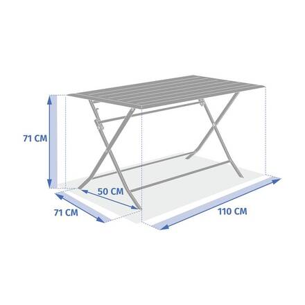 Mesa de jardín rectangular plegable AZUA Espelta / Arcilla 4 plazas - Aluminio tratado con epoxi, Vidrio