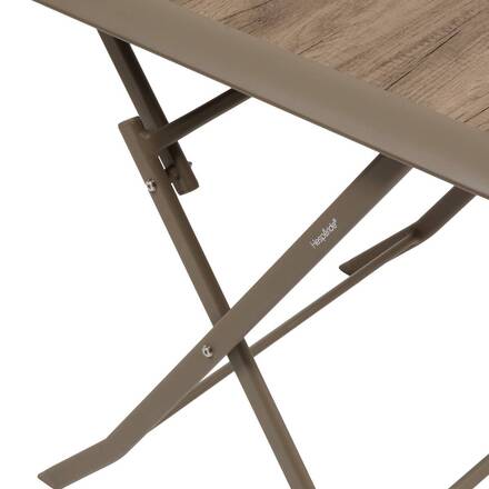 Mesa de jardín plegable cuadrada AZUA Trufa / Café 2 plazas - Aluminio tratado con epoxi, Vidrio