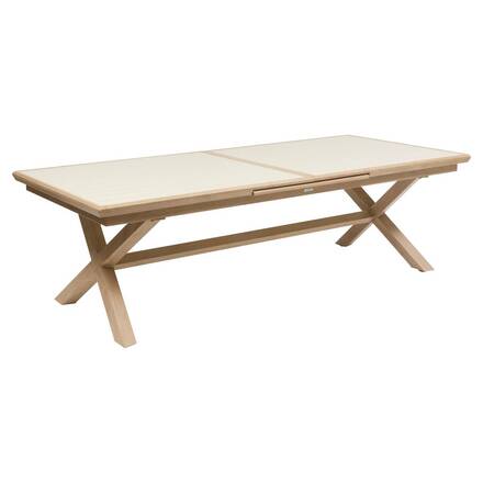 Mesa de jardín rectangular extensible AXIOME Arcilla / Miel 12 plazas - Aluminio con recubrimiento de epoxi