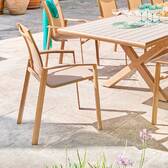 Silla de jardín con reposabrazos AXANT Lino / Miel Aluminio tratado con epoxi, Texaline Lino / Miel