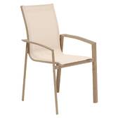 Silla de jardín con reposabrazos AXANT Lino / Miel Aluminio tratado con epoxi, Texaline Lino / Miel