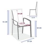 Silla de jardín con reposabrazos AXANT Lino / Miel Aluminio tratado con epoxi, Texaline Lino / Miel