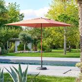 Sombrilla cuadrada inclinable SOYA Caoba 2,5 x 2,5 m - Acero, Poliéster Marrón Caoba