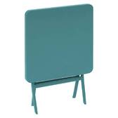 Mesa auxiliar de jardín plegable cuadrada GREENSBORO Verde ópalo 40 x 40 cm - Acero, Tratamiento Antioxidante Reforzado Verde ópalo