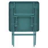 Mesa auxiliar de jardín plegable cuadrada GREENSBORO Verde ópalo 40 x 40 cm - Acero, Tratamiento Antioxidante Reforzado Verde ópalo