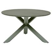 Mesa de jardín redonda ORYON Verde laurel 6 plazas - Aluminio tratado con epoxi, Vidrio Laurel