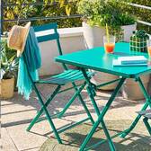 Silla de jardín plegable GREENSBORO Verde ópalo Acero tratado con epoxi, Tratamiento antióxido reforzado Verde ópalo