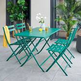Mesa de balcón plegable GREENSBORO Verde ópalo 4 plazas - Acero, Tratamiento antióxido reforzado Verde ópalo