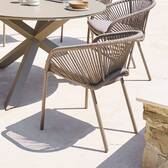 Silla de jardín con reposabrazos ORYON Café