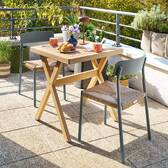Mesa de jardín cuadrada XENIA Eucalipto 2 plazas - Eucalipto con certificación FSC® Eucalipto