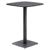 Mesa de jardín alta cuadrada ALEGORIA Grafito 2 plazas - Acero tratado con epoxi, Tratamiento antioxidante reforzado Grafito