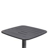 Mesa de jardín alta cuadrada ALEGORIA Grafito 2 plazas - Acero tratado con epoxi, Tratamiento antioxidante reforzado Grafito