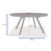 Mesa de jardín redonda NELORA Beige cuerda / Honey 8 plazas - Aluminio tratado con epoxi, Piedra sinterizada Beige cuerda / Miel