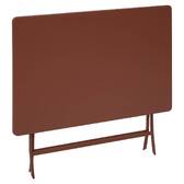 Mesa de balcón plegable GREENSBORO Caoba 4 plazas - Acero, Tratamiento antióxido reforzado Marrón Caoba