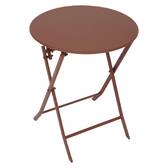 Mesa de balcón plegable GREENSBORO Caoba 2 plazas - Acero, Tratamiento antióxido reforzado Marrón Caoba