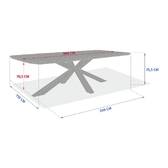 Mesa de jardín rectangular ORACLION Nogal / Grafito 10 plazas - Aluminio recubierto de epoxi Nuez / Grafito
