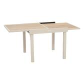 Mesa de jardín extensible cuadrada PIAZZA Espelta / Arcilla 8 plazas - Aluminio tratado con epoxi, Vidrio templado Espelta / Arcilla