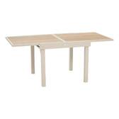 Mesa de jardín extensible cuadrada PIAZZA Espelta / Arcilla 8 plazas - Aluminio tratado con epoxi, Vidrio templado Espelta / Arcilla