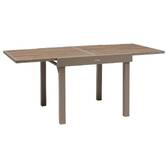 Mesa de jardín extensible cuadrada PIAZZA Trufa / Café 8 plazas - Aluminio tratado con epoxi, Vidrio templado Trufa / Café