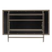 Mesa de jardín rectangular plegable AZUA Trufa / Café 6 plazas - Aluminio tratado con epoxi, Vidrio Trufa / Café