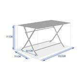 Mesa de jardín rectangular plegable AZUA Trufa / Café 4 plazas - Aluminio tratado con epoxi, Vidrio Trufa / Café