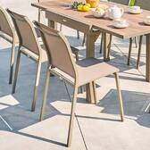 Silla de jardín ESSENTIA Avellana / Café Aluminio tratado con epoxi, Texaline Avellana / Café