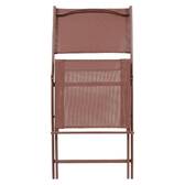 Set de 4 sillas de jardín plegables MODULA Caoba Acero recubierto de epoxi, Texaline Marrón Caoba