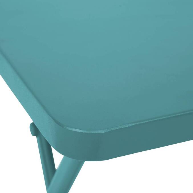 Mesa auxiliar de jardín plegable cuadrada GREENSBORO Verde ópalo 40 x 40 cm - Acero, Tratamiento Antioxidante Reforzado Verde ópalo