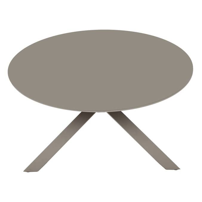 Mesa de jardín redonda ORYON Café 6 plazas - Aluminio tratado con epoxi, Vidrio3443