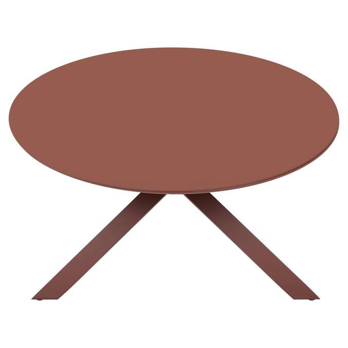 Mesa de jardín redonda ORYON Caoba 6 plazas - Aluminio tratado con epoxi, Vidrio3878