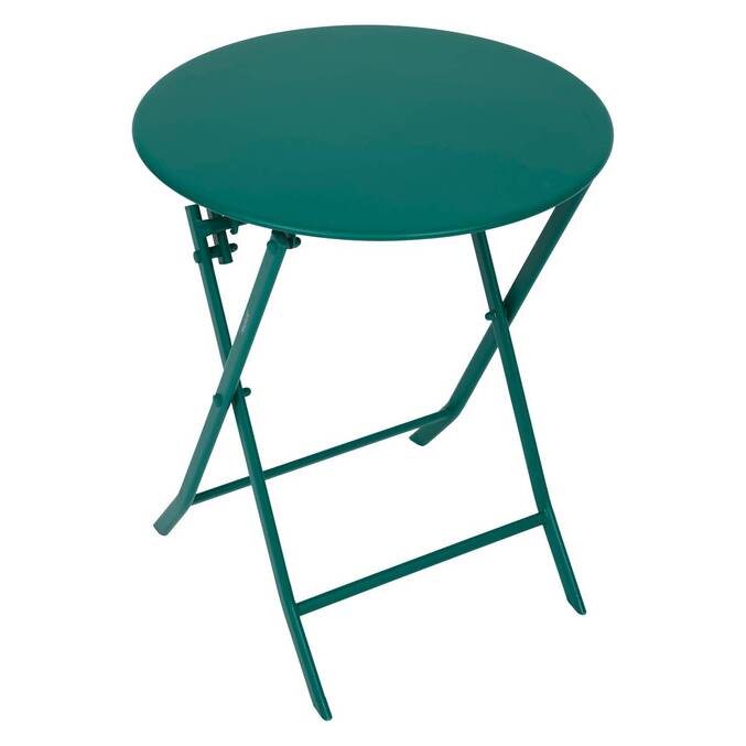 Mesa de balcón plegable GREENSBORO Verde ópalo 2 plazas - Acero, Tratamiento antióxido reforzado Verde ópalo