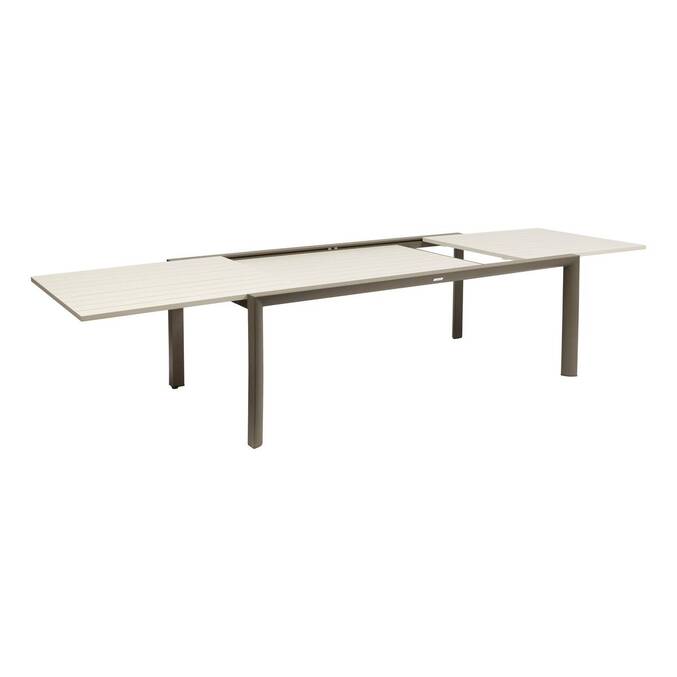 Mesa de jardín rectangular extensible LUZANE Arcilla / Café 12 plazas - Aluminio3854