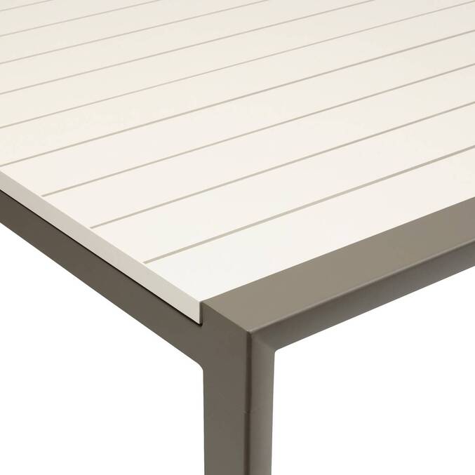 Mesa de jardín rectangular extensible LUZANE Arcilla / Café 12 plazas - Aluminio3854